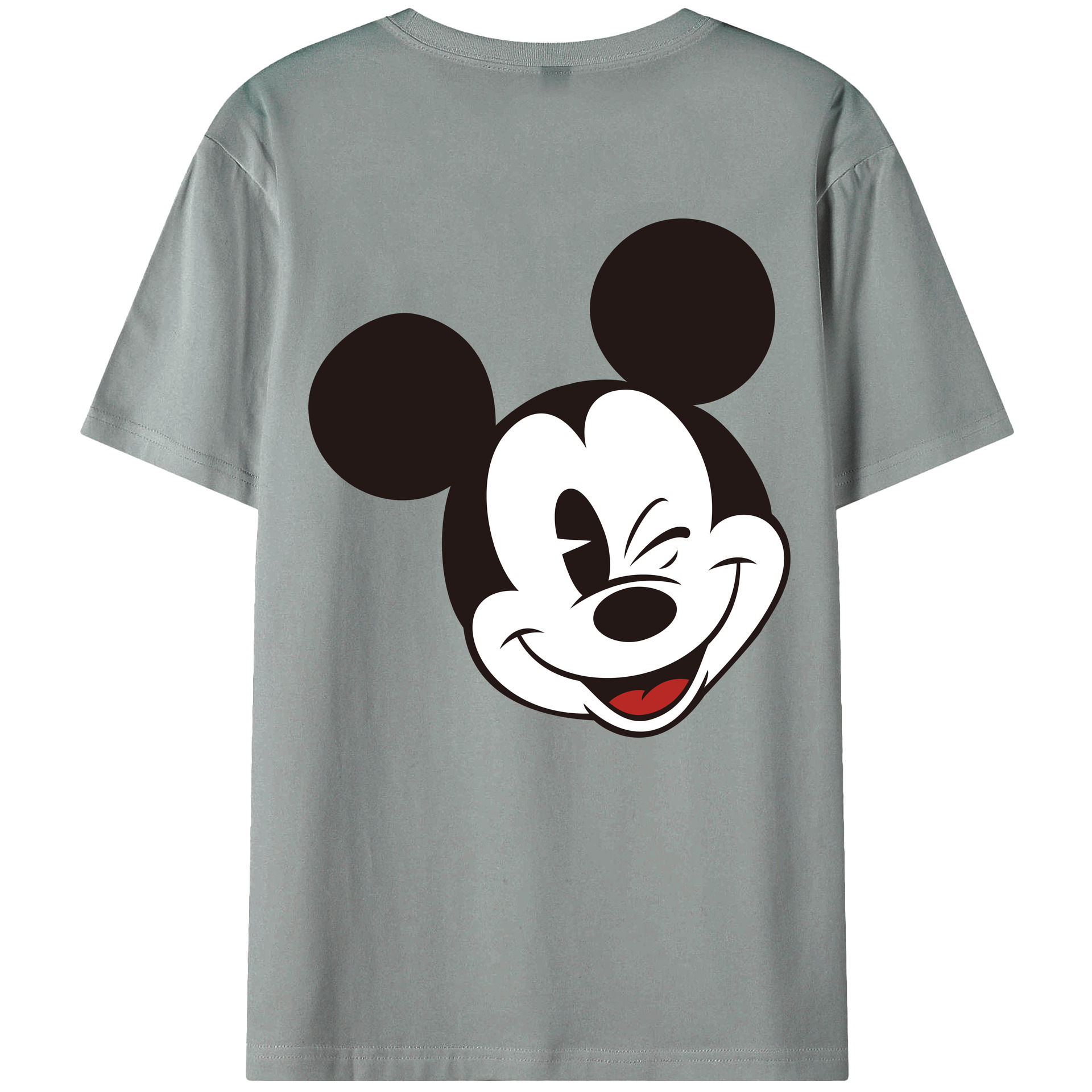 ミッキーマウス Mickey Mouse 綿100％ メンズ半袖Tシャツ（バックプリント） 通気性